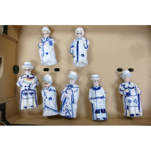 73 - A collection of 19th Century German Pottery Nodding figures, tallest 16.5cm(7)