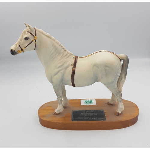 80 - Beswick Connoisseur model Champion Welsh Mountain pony
On wooden base.