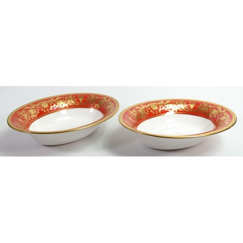 22 - De Lamerie Fine Bone China Burnt Orange Oval Open Veg Bowls , specially made high end quality item, ... 