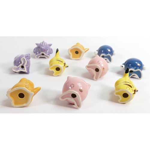 40 - Two Sets Wade Pokemon Figures , made in 2001 for the Nintendo Pokemon game. They are Polywhirl, Psyd... 