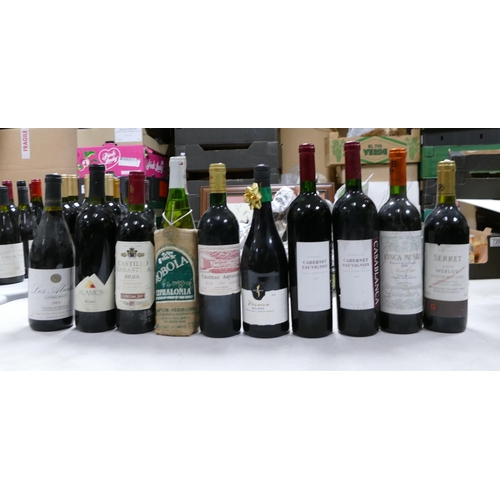 592 - A collection of vintage wines to include 2001 Castillo Labastida Riolja,1997 Alamos Malbec, 1997 Cha... 