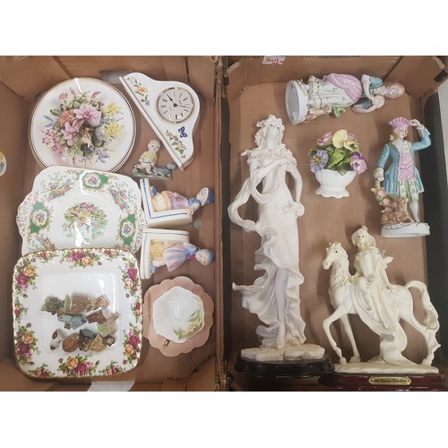 349 - Mixed collection of ceramic items to include Aynsley mantle clock, shelley floral cup and saucer, fo... 