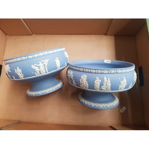 6 - Two Large Wedgwood Blue Jasperware Fruit Bowls. (1 Tray)