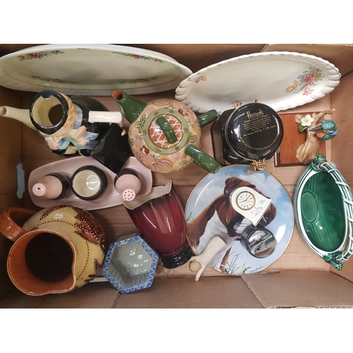 33 - A mixed collection of ceramic items to include Carltonware two tone cruet set, Studio pottery water ... 