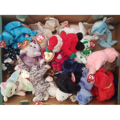 51 - A large collection of TY Beanie babies (1 tray)