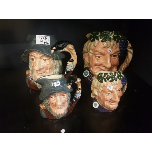 164 - Royal Doulton Large & Small seconds characters jugs of Rip Van Winkle D6438 & D6453 together with Ro... 