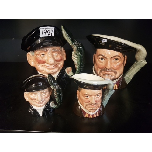 170 - Royal Doulton Large & Small seconds characters jugs of Henry VIII D6642 & D6647 together with Royal ... 