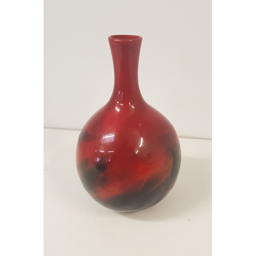 181 - Royal Doulton Flambe Veined Vase. h:10cm