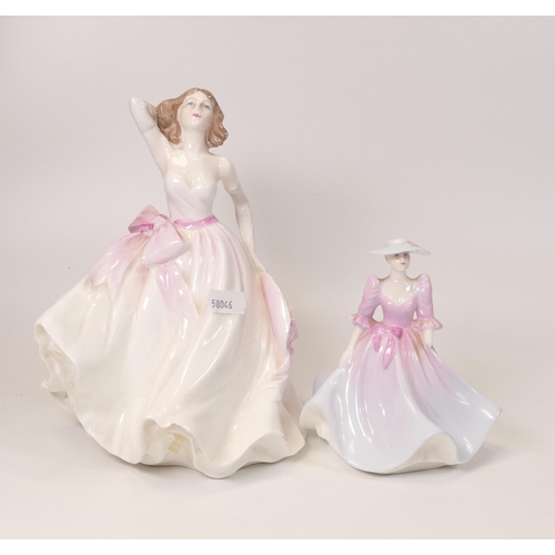 483 - Coalport figure Young Love (a/f) & The Garden Party (2)