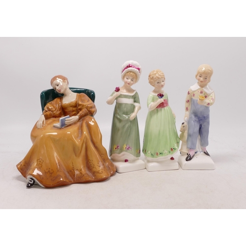 497 - Royal Doulton figures Romance Hn2430, Ruth Hn2799, Tess Hn2865 & Tom Hn2864(4)