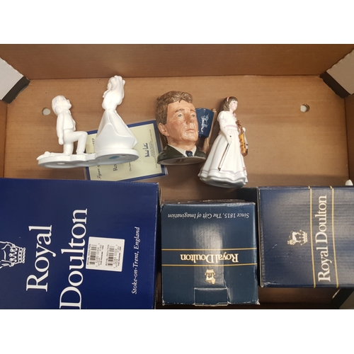 314 - Three Royal Doulton items to include 'First Performance' HN3605, Small Character Jug 'Michael Doulto... 