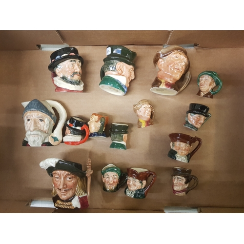 306 - Royal Doulton Small Character Jugs Beefeater (chip to hat), Don Quixote D6511, Aramis D6508, Arry & ... 