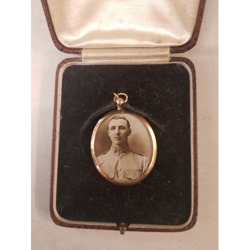 5 - Early 20th century double sided sweetheart pendant in an unmarked, but believed to be gold frame.