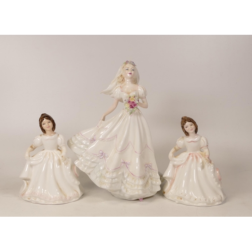 520 - Royal Doulton figures Amanda Hn3406 x 2 & Coalport Wedding Day Figure(3)