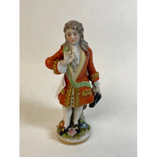 167 - Vienna Porcelain Beehive mark figure of 18th century aristocrat. 10cm in height