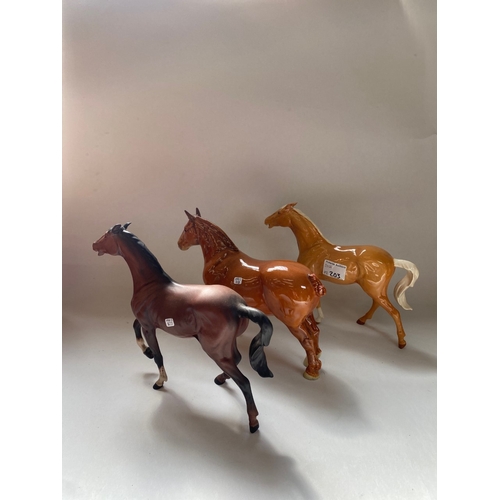 203 - Beswick Spirit of Fire in Brown & Palomino 2829 together with Beswick dark chestnut Suffolk Punch ho... 