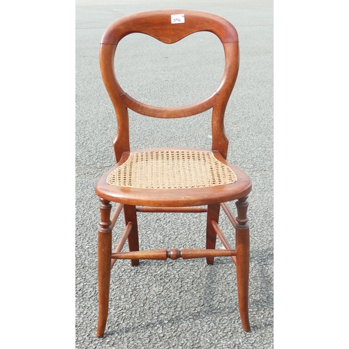 596 - Rush Seated Balloon Back Chair