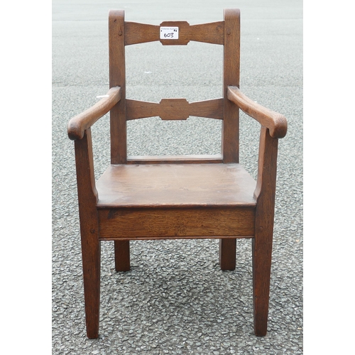 603 - Antique Oak Pegged Childs / Dolls Chair