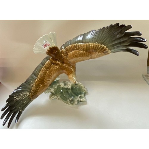 285 - Large Hutschenreuther Ceramic Eagle Figure, wingspan approx 63cm, one feather tip re-glued and some ... 