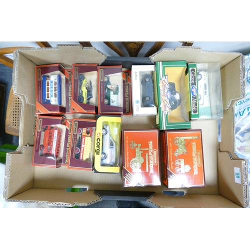 88 - A collection of Boxed Match Box, Corgi  & similar Model Toy Cars & Vehicles including Stephenson's R... 