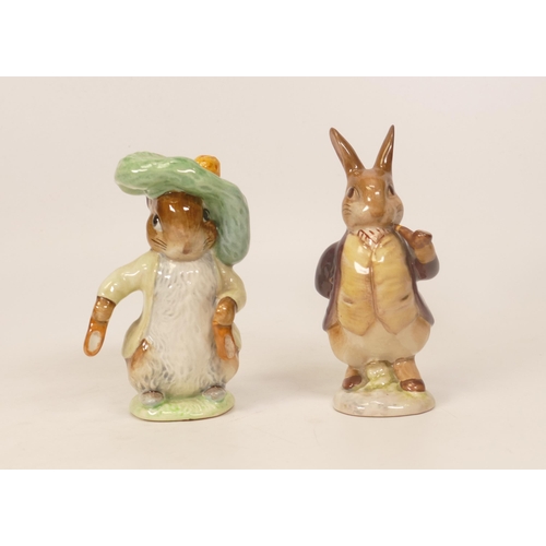 471 - Beswick Beatrix Potter figure of Mr Benjamin Bunny. Maroon coat, gold backstamp together with Benjam... 