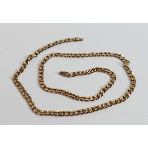 621 - 9ct gold 19 inch necklace, 8.1g.