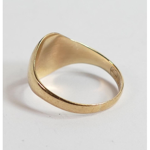 731 - 9ct gold signet ring, size P,2.5g.