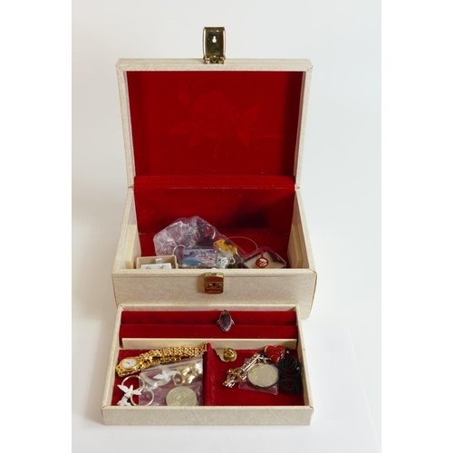 750A - A collection of ladies costume jewellery including silver ring, Seiko wristwatch, 2 two pound coins,... 