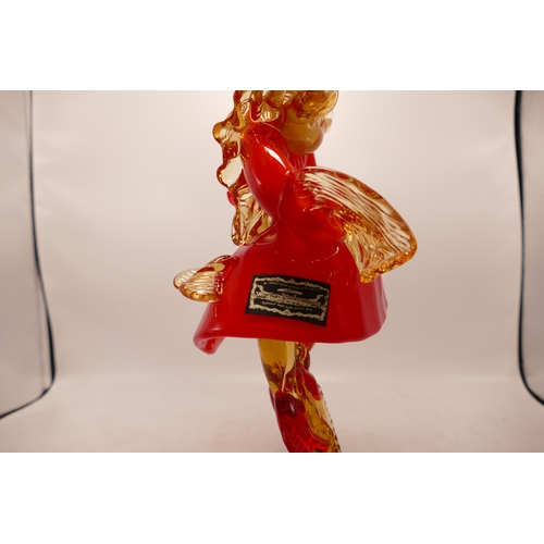 101 - Large Ventian glass dancer figure. Height 34cm