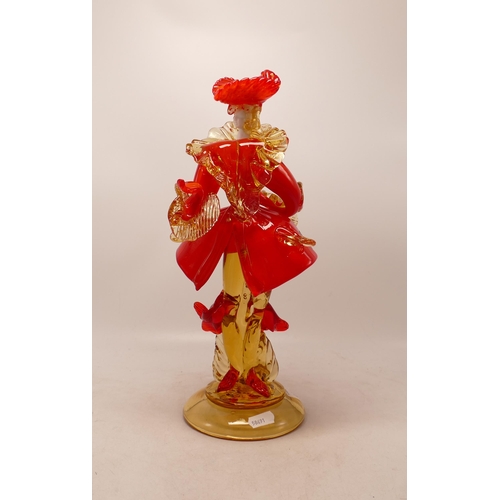 101 - Large Ventian glass dancer figure. Height 34cm