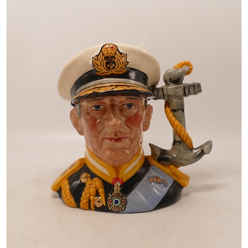 469 - Royal Doulton Large Character Jug Earl Mountbatten of Burma D6944, with certificate