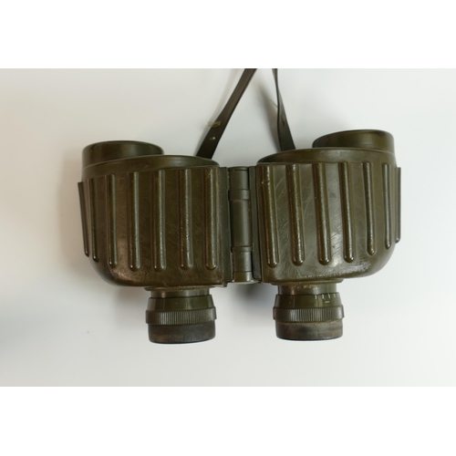 585 - A pair of Steiner, Bayreuth, West Germany 8 x 30E binoculars together with postcard photographs rela... 