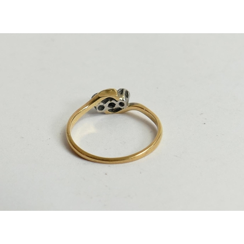 788 - 18ct gold & platinum ring,size M,1.7g.