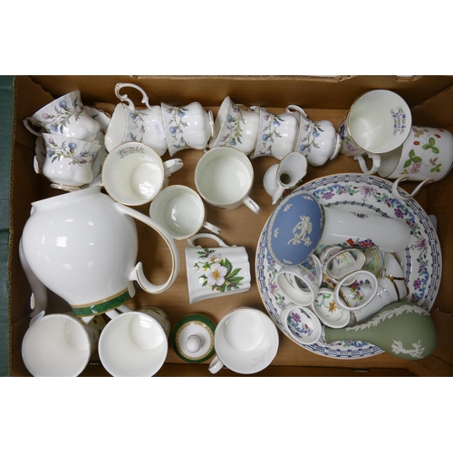 65 - A mixed collection of items to include Royal Albert Brigadoon coffee cups and saucers, Wedgwood wild... 