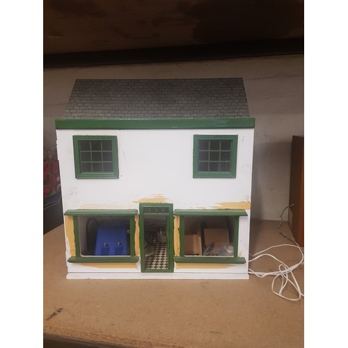 535 - Large Hand Made Dolls House, length at base 50cm