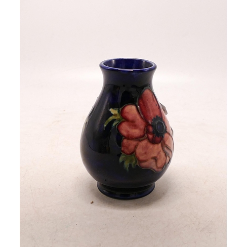 108 - Moorcroft Clematis Pattern Small Vase on Blue Ground, height 9.5cm