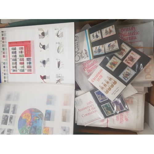 574 - A collection of stamps contained within albums, stock books, mint stamp packs etc