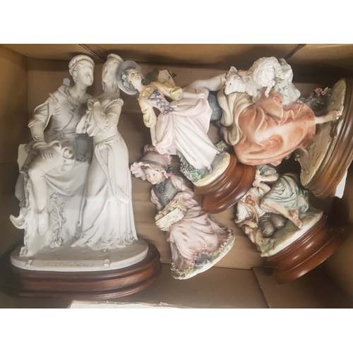 584 - A collection of 5 continental style Capodimonte Italian porcelain figures