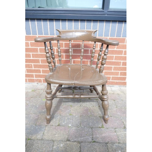 616 - Overpainted Captains chair (split to centre of seat)