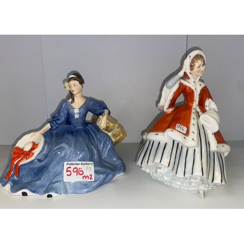 596 - Royal Doulton Lady Figures Elyse HN2429 & Noelle HN2179 (2)