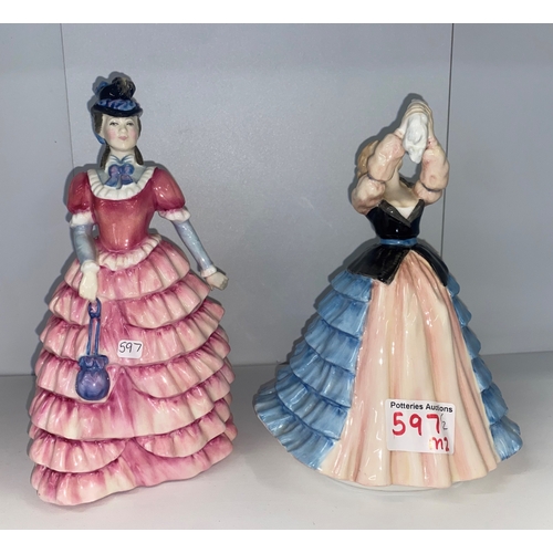 597 - Royal Doulton Lady Figures Susan HN2952 & Diane HN3604 (2)