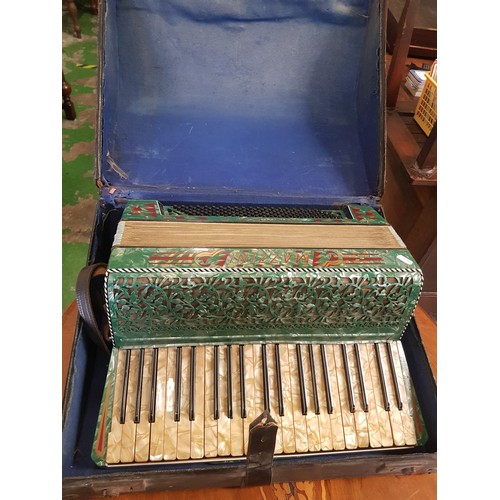 593 - Cased Vintage Mazzini accordion