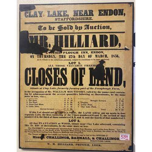 559 - Vintage Clay Lake Staffordshire Typography Poster