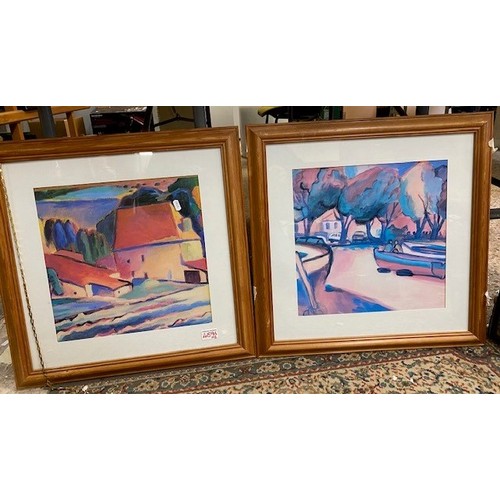 459 - Two contempory framed prints of contintental rural scenes
56x56cm (2)