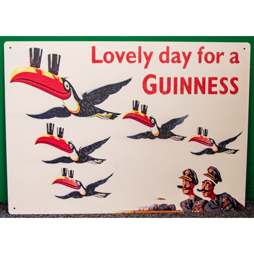 553 - Vintage Style Tin 'Lovely Day for a Guinness' Advertising Sign 70x50cm