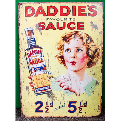 559 - Vintage Style Tin 'Daddie's Favourite Sauce' Advertising Sign
70x50cm