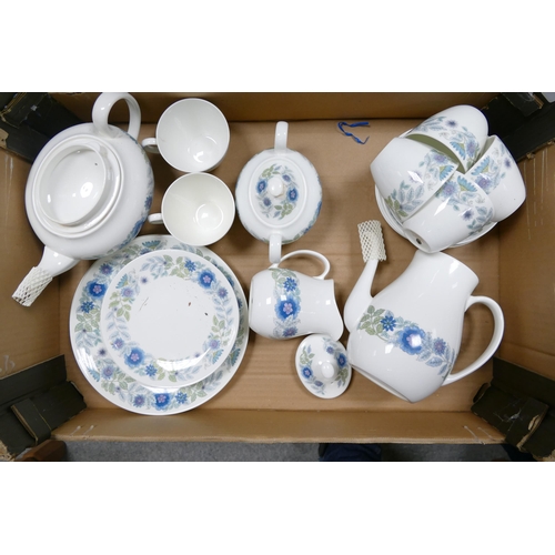 4 - Wedgwood Clementine pattern tea and coffe ware items to include teapot, coffee pot, lidded sugar, mi... 