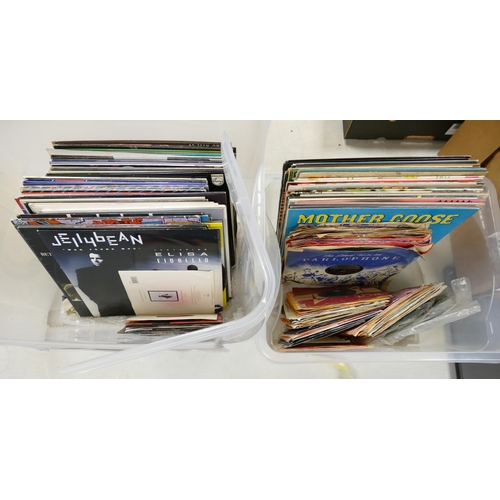 72 - A large collection of easy listening & 1980's & 90's Pop Vinyl  lp's record & singles (2 boxes)