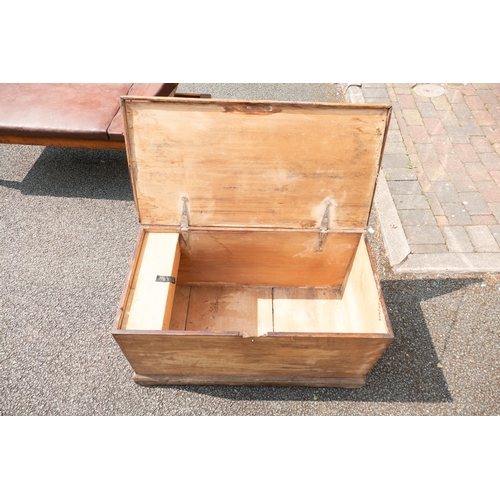 503 - Stripped pine blanket box. 94cm wide, 47cm high, 48cm deep