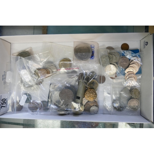 750 - Coins collection & Aidie Bros whistle dated 1941.  Includes Crowns, £2 coins, pre 1947 silver coins ... 